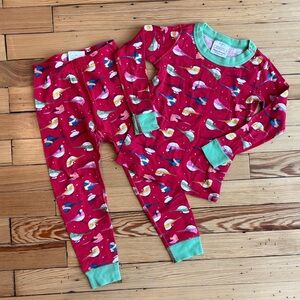 Hanna Andersson Kids Red Bird Print Pajamas